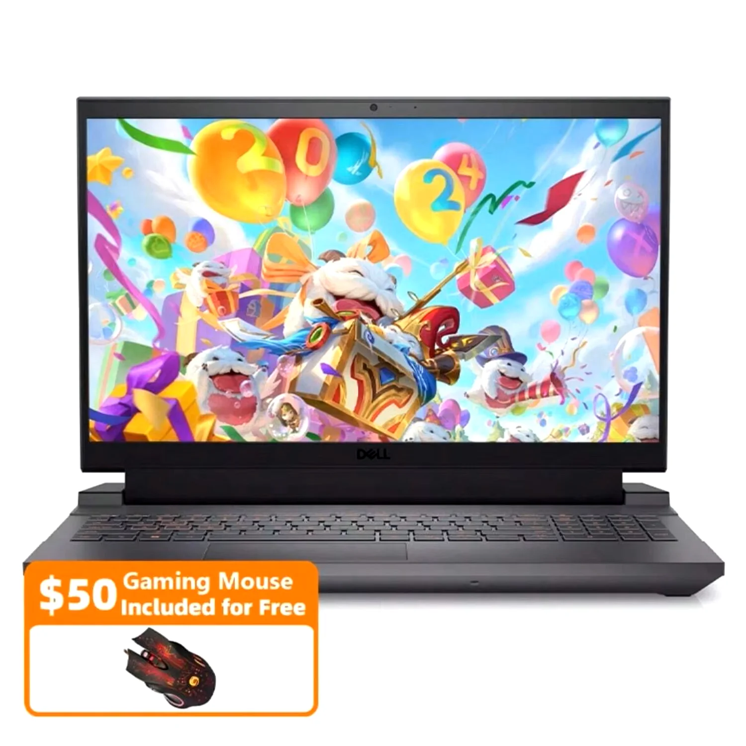 Dell G15 15.6" Gaming Laptop,Intel Core i7-13650H,NVIDIA GeForce RTX 4060,64GB RAM,2TB SSD,Dark Shadow Gray,with Gaming Mouse