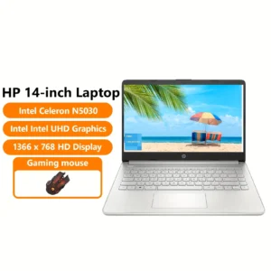 HP 14" Business Laptop,Intel Pentium N5030,32GB RAM,1TB SSD,Intel UHD Graphics,Windows 11,Silver,with Gaming Mouse