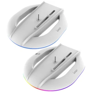 RGB Vertical Console Stand Console Mount Dock 2 USB &Type-C Hub Display Stand Stable for Playstation 5 Slim Disc/Digital Edition