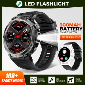 EIGIIS KE3 Bluetooth Call Smart Watch Men Full Touch Screen Health Monitor Clock With Flashlight Men SmartWatch For IOS Android