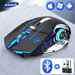 AIEACH Rechargeable Wireless Mouse For Computer Tablet Bluetooth Gaming Mouse Ergonomic Backlight Mouse Laptop Accessories
