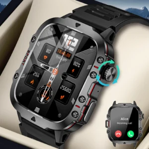 Smart Watch For Men, 1.96'' Large Touch Screen Smartwatch (Answer/Make Call), Fitness Watch Long Standby With 100+ Sports Modes