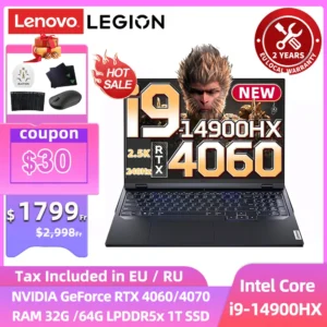 Lenovo Legion Y9000P 2024 E-sports Gaming Laptop Intel Core i9-14900HX RTX 4060/RTX 4090 16 inch 2.5K 240Hz Game Notebook PC